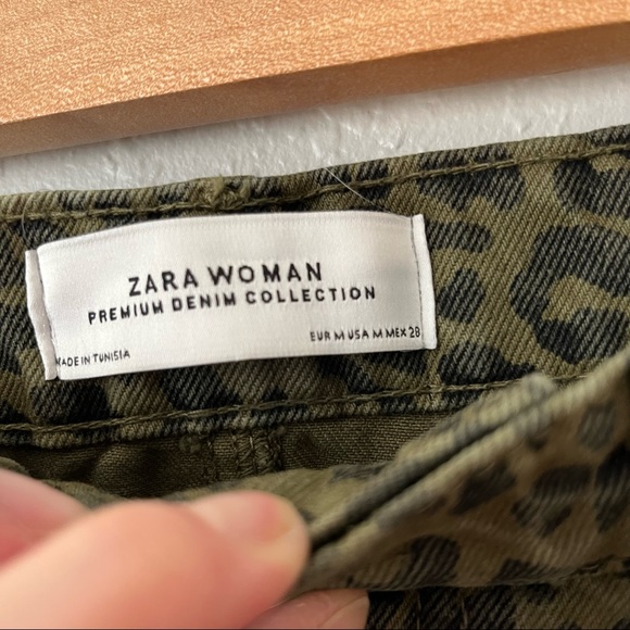 NWT Zara Leopard Print Mini Skirt Green M - Picture 12 of 15
